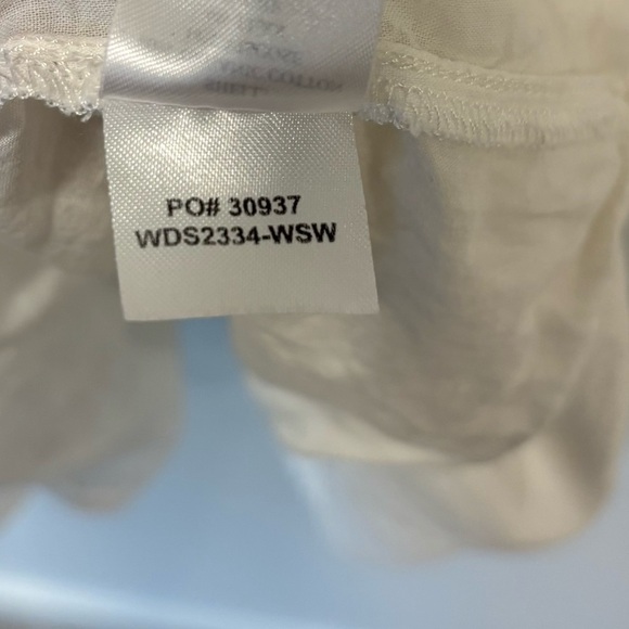 Faherty Annabelle White Organic Cotton Flax Dress Peasant Cottagecore Costal - Picture 14 of 14